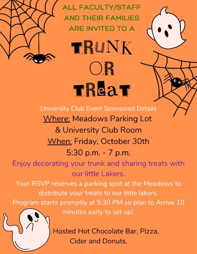 University Club Trunk or Treat